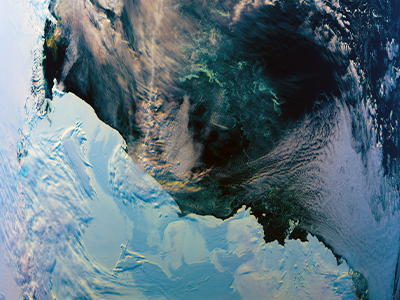 Located off the coast of Antarctica, the Ross Sea is home to a variety of penguins, seals, whales, seabirds, and fish. What is key player in supporting this diverse food web? Phytoplankton! These productive algae may be responsible for the greenish hues in the Ross Sea. Credit: NASA
