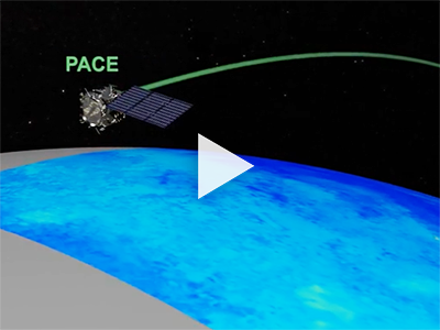 PACE in orbit. Credit: <a href="http://svs.gsfc.nasa.gov/4700">NASA Scientific Visualization Studio</a>
