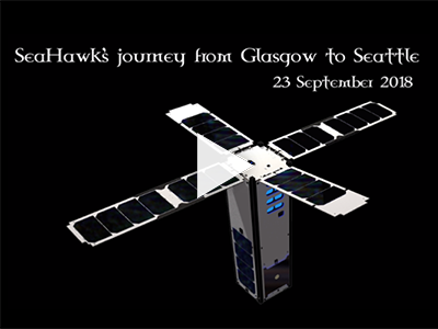 The SeaHawk CubeSat travels from Clyde Space Ltd in Glasgow, Scotland to the launch provider, Spaceflight Industries, in Seattle, WA. Credit: NASA GSFC
