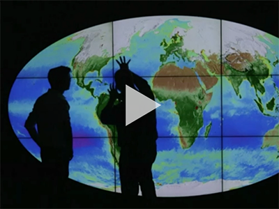On a BBC news video, Dr. Jeremy Werdell is interviewed about a new NASA visualization featuring 20 years of ocean color data. Credit: Paul Blake (BBC)