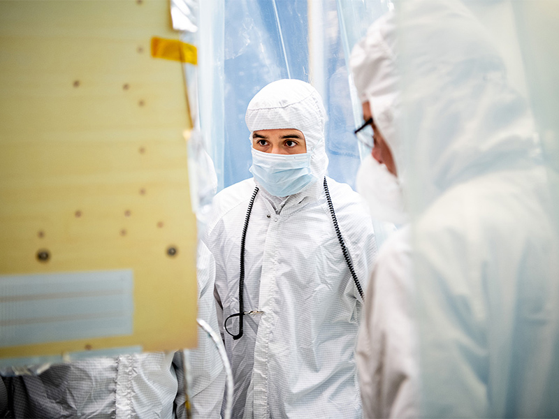 Lead Mechanical Engineer Mitch Zavala observes OCI ETU integration activities.