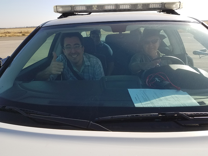 ACEPOL scientists and engineers in the chase car.