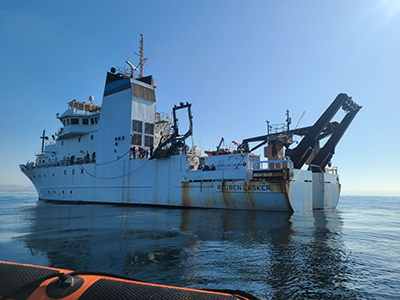 NOAA’s Research Vessel Reuben Lasker used during a <em>California Cooperative Oceanic Fisheries Investigations (CalCOFI)</em> cr