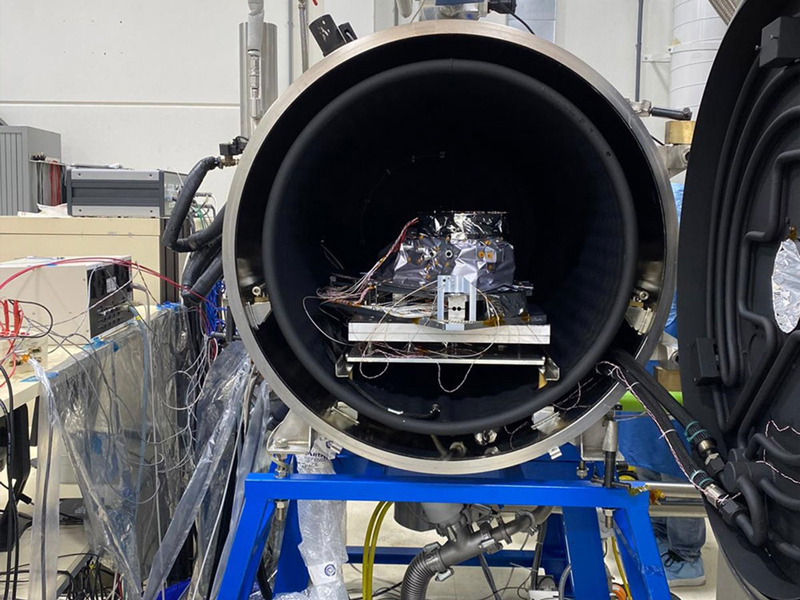 SPEXone in thermal vacuum chamber (Leiden, Holland) - thermal vacuum test complete. Credit: NASA