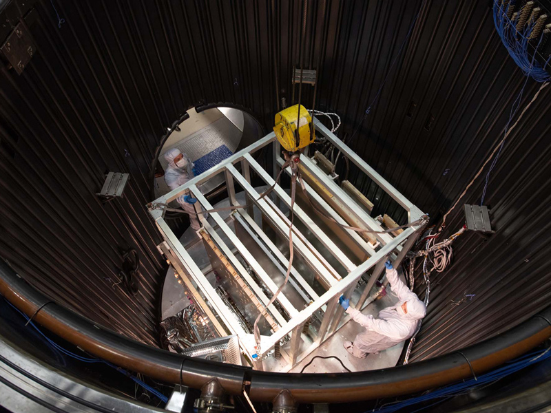 Lift fixture within thermal vacuum chamber.
