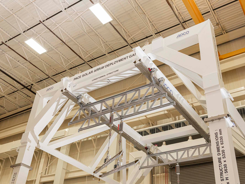 PACE solar array deployment gantry.