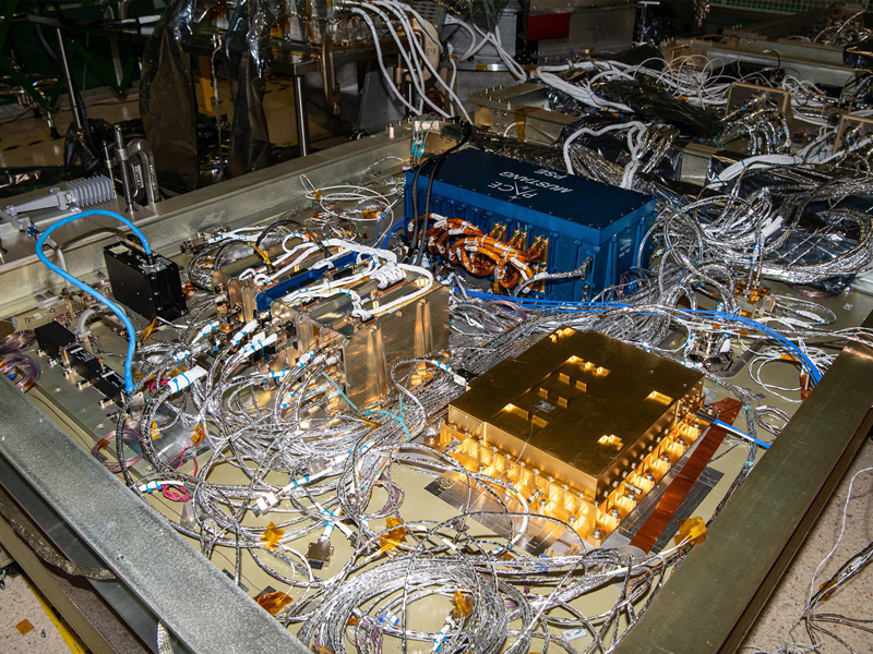 Electrical integration of engineering’s test unit Ka-band transmitter.
