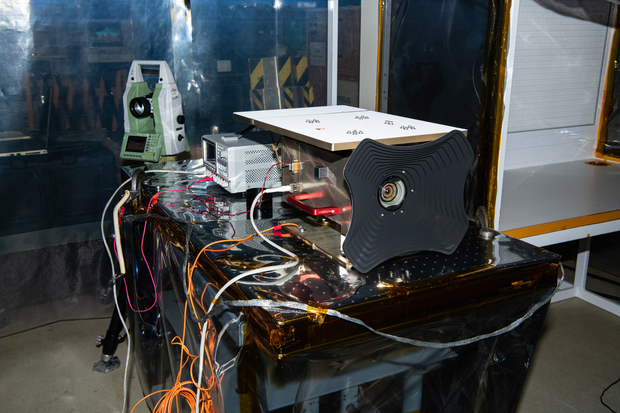 Ground system equipment setup for boresight alignment of HARP2 polarimeter.