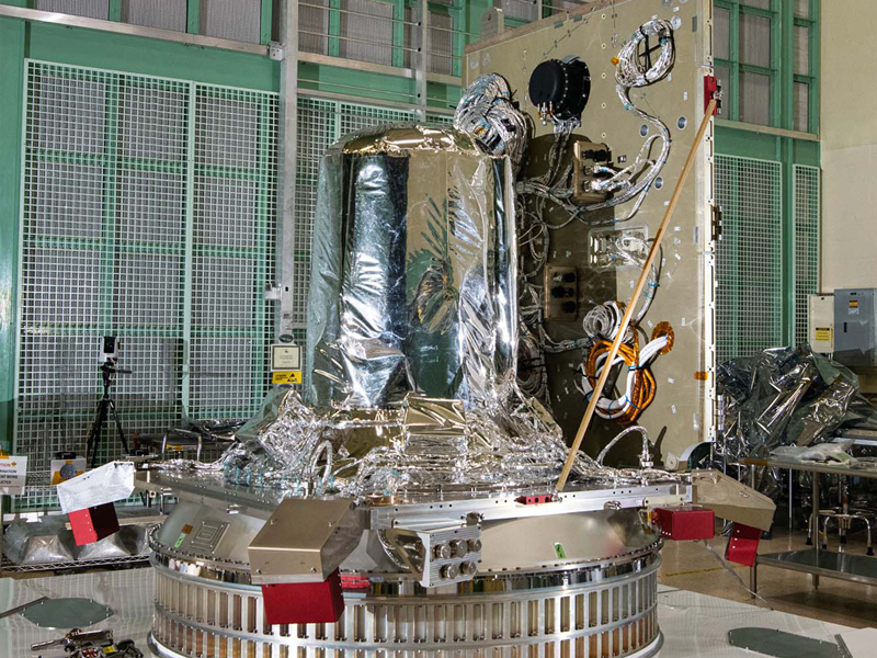 PACE spacecraft bus structure with -Z panel on propulsion module deck.