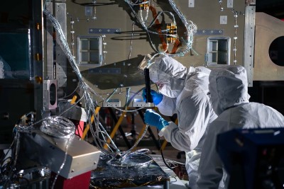 Performing component functional testing on the PACE spacecraft. Credit: Lambert, Barbara