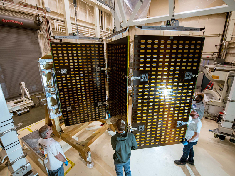PACE engineering test unit for solar array drive assembly walkouts on the gantry.