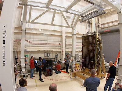 First powered deployment of engineering test unit’s solar array drive assembly. Credit: Henry, Dennis (Denny)