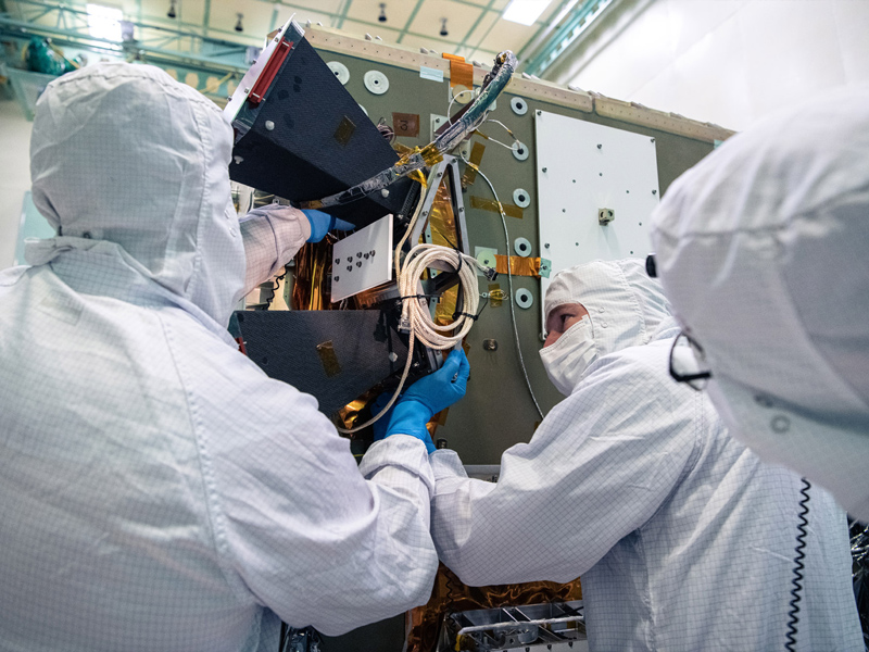 Installing Star Tracker Sensor on the -Z Panel.
