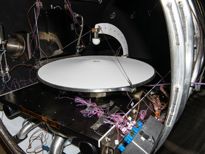 Thermal vacuum test of Ka-band Earth coverage antenna. Credit: Henry, Dennis (Denny)