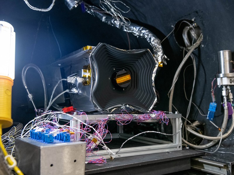 HARP2 polarimeter installed in chamber for pre-thermal testing. Credit: Mellos, Katherine
