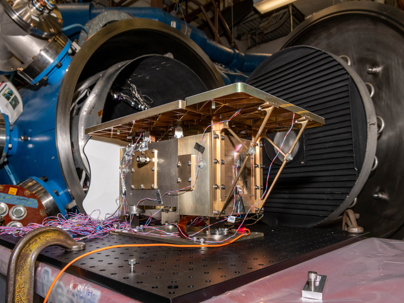  Preparing HARP2 polarimeter for thermal vaccum testing. Credit: Mellos, Katherine