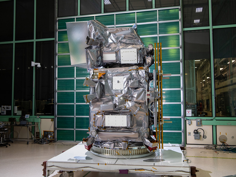 Glamour photo of PACE in the Spacecraft Checkout Area prior to shipment to Astrotech. Credit: NASA