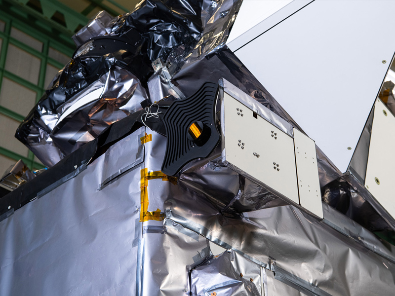 Glamour photo of PACE in the Spacecraft Checkout Area prior to shipment to Astrotech. Credit: NASA