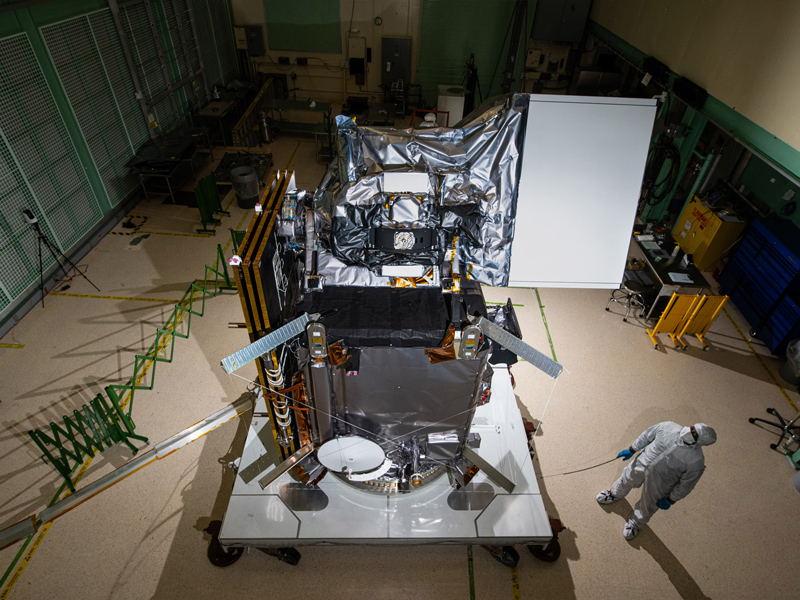 Glamour photo of PACE in the Spacecraft Checkout Area prior to shipment to Astrotech. Credit: NASA