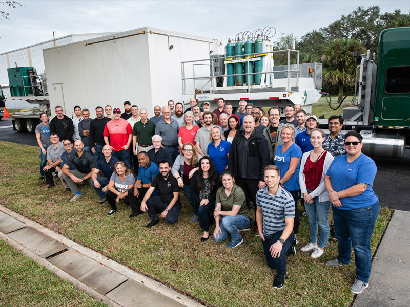 PACE observatory’s arrival at Astrotech. Credit: NASA
