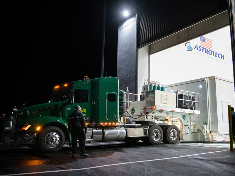 PACE observatory’s arrival at Astrotech. Credit: NASA
