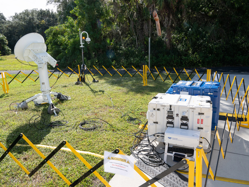 Tracking and Delay Relay Satellites (TDRS) test photos. Launch Site integration and test: TDRS Live Sky at the Launch Site. Credit: NASA