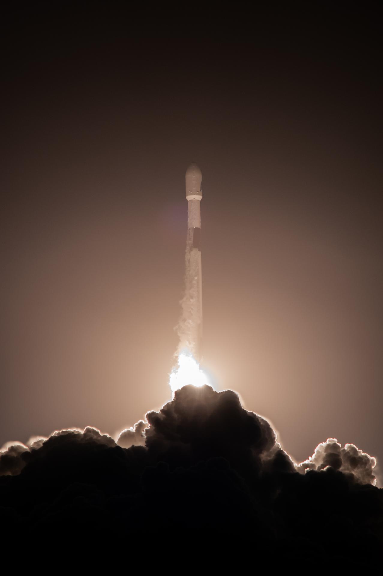 NASA's PACE spacecraft, atop a SpaceX Falcon 9 rocket, successfully lifts off.