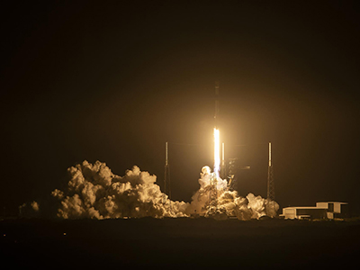 NASA’s PACE spacecraft, atop a SpaceX Falcon 9 rocket, successfully lifts off from Space Launch Complex 40 at Cape Canaveral Space Force Station in Florida at 1:33 a.m. EST Thursday, Feb. 8.  Credit: SpaceX