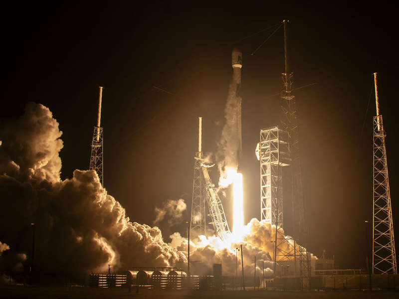 NASA’s PACE spacecraft, atop a SpaceX Falcon 9 rocket, successfully lifts off from Space Launch Complex 40 at Cape Canaveral Space Force Station in Florida at 1:33 a.m. EST Thursday, Feb. 8.  Credit: SpaceX