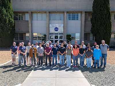 Group photograph of the team at NASA Armstrong Flight Research Center in Lancaster, CA.