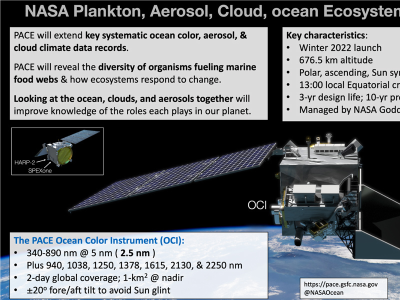 An overview of the PACE Mission provided by Jeremy Werdell, Project Scientist. Credit: NASA GSFC