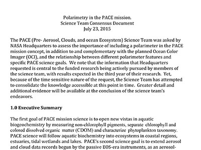Polarimetry in the PACE Mission