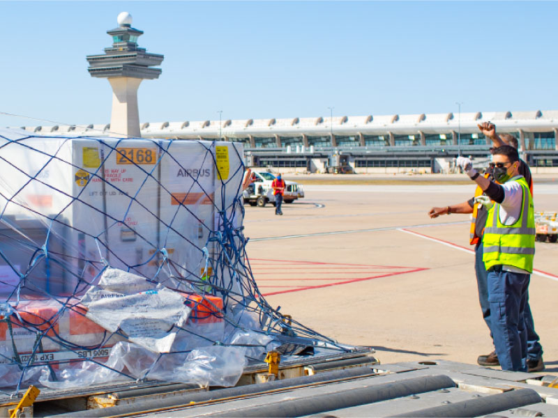 The SPEXone instrument is offloaded at Dulles