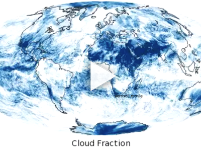 Cloud Fraction maps show what fraction of an area was cloudy on average for each month. Colors range from blue (no clouds) to white (very cloudy).