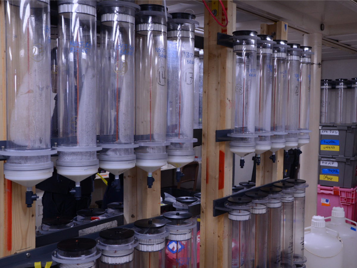 Sampling tubes in the hydro lab