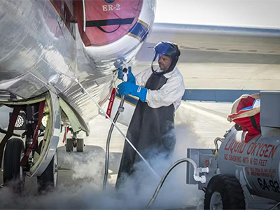 Francisco Rodriguez (aircraft mechanic) services liquid oxygen or LOX on the ER-2 during the Geological Earth Mapping Experiment (GEMx) research project. Experts like Rodriguez sustain a high standard of safety on airborne science aircraft like the ER-2 and science missions like GEMx. The ER-2 is based out of NASA's Armstrong Flight Research Center in Edwards, California.
