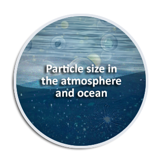 Particle size in the atmosphere and ocean