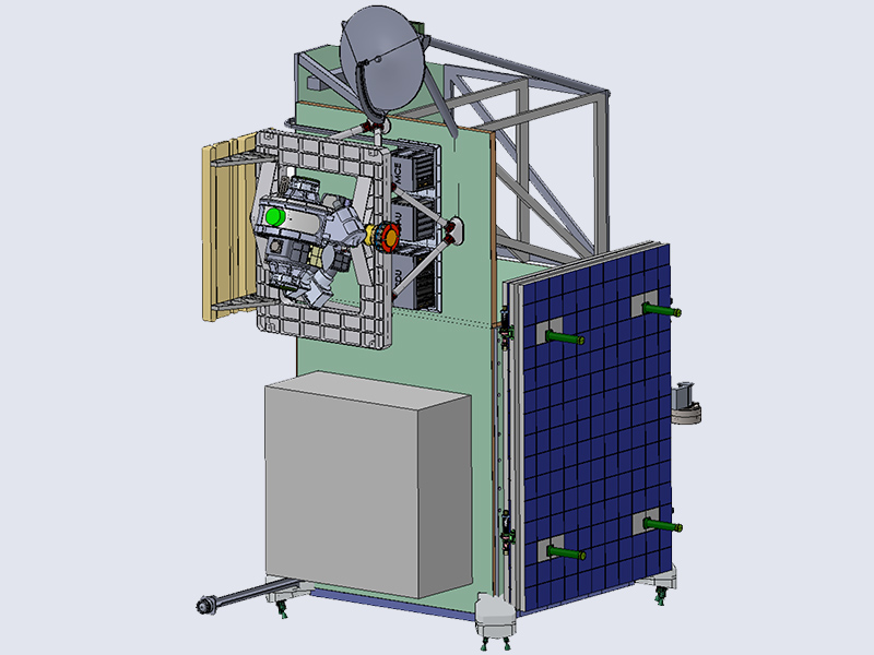 Illustration of the PACE Observatory with the solar panel stowed.