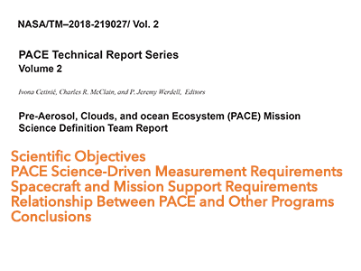 Pre-Aerosol, Clouds, and ocean Ecosystem (PACE) Mission Science Definition Team Report