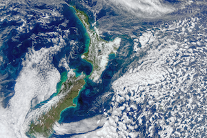 New Zealand Surrounded by Clouds